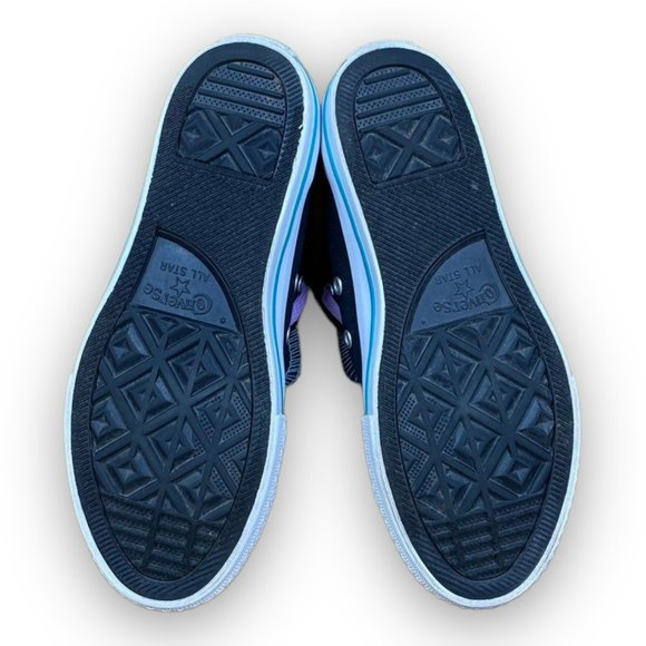 Converse Chuck Taylor All Star Sneakers 655324F Double Tongue Black Blue Youth 3 - Picture 7 of 8